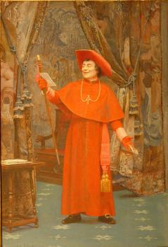 Jehan Georges Vibert : Cardinal Reading a Letter